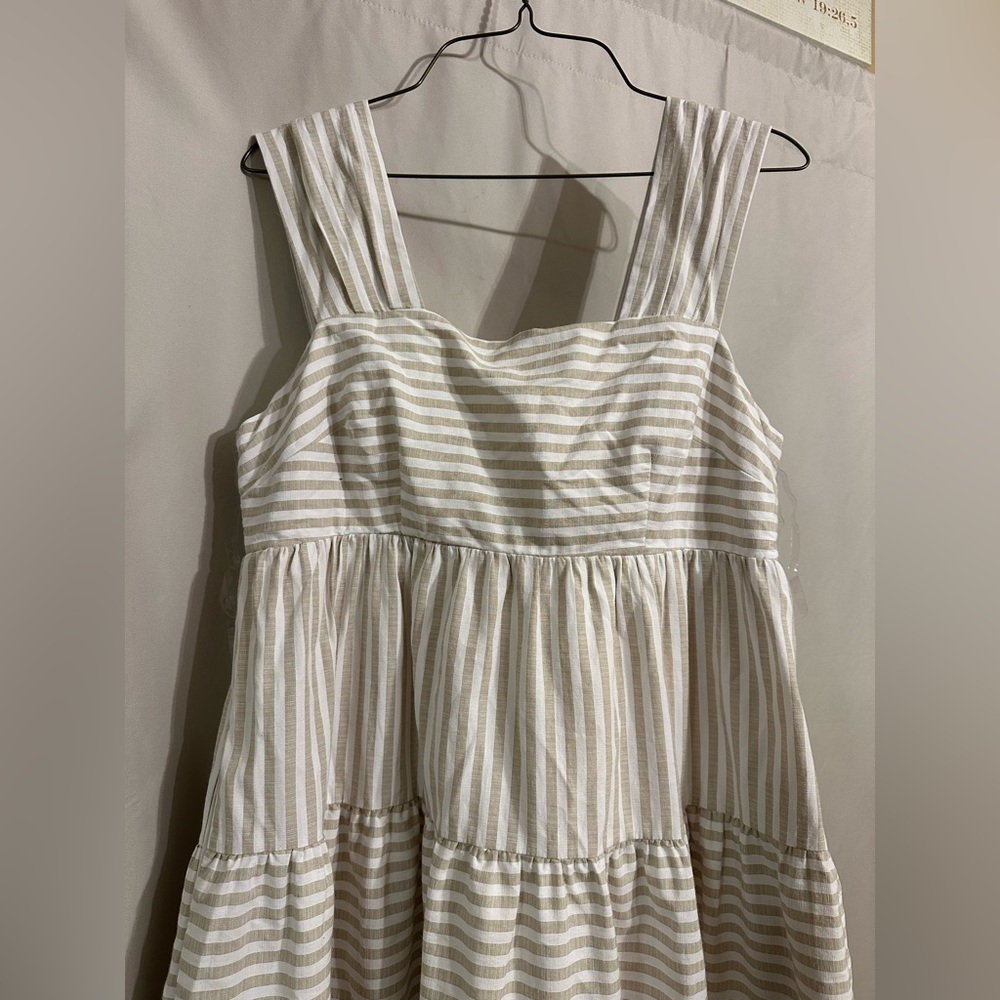 Entro Midi Dress tan strips